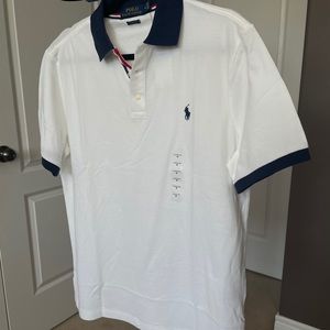 MEN’S Polo White Polo Shirt with Navy Accents